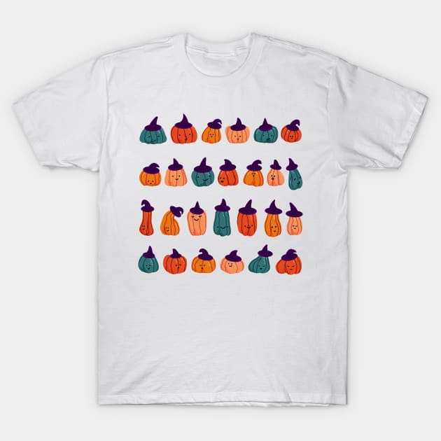 Spooky cute witch pumpkins T-Shirt by illograph